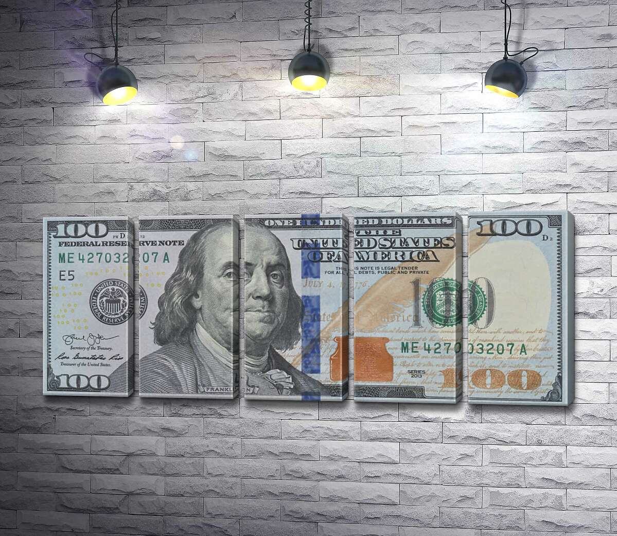 модульна картина Нова купюра 100 доларів (Модуль №26)