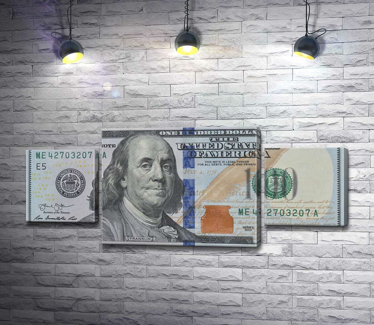 модульна картина Нова купюра 100 доларів (Модуль №5)