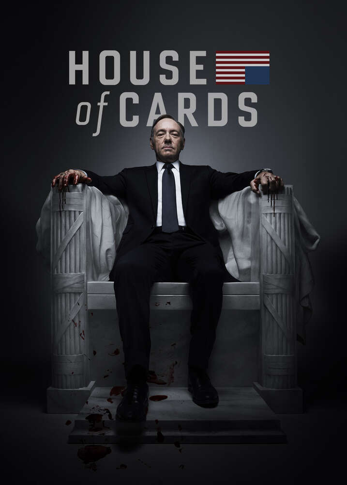 картина-постер Френсіс Андервуд на інтригуючому постері до фільму Картковий будинок (House of cards)