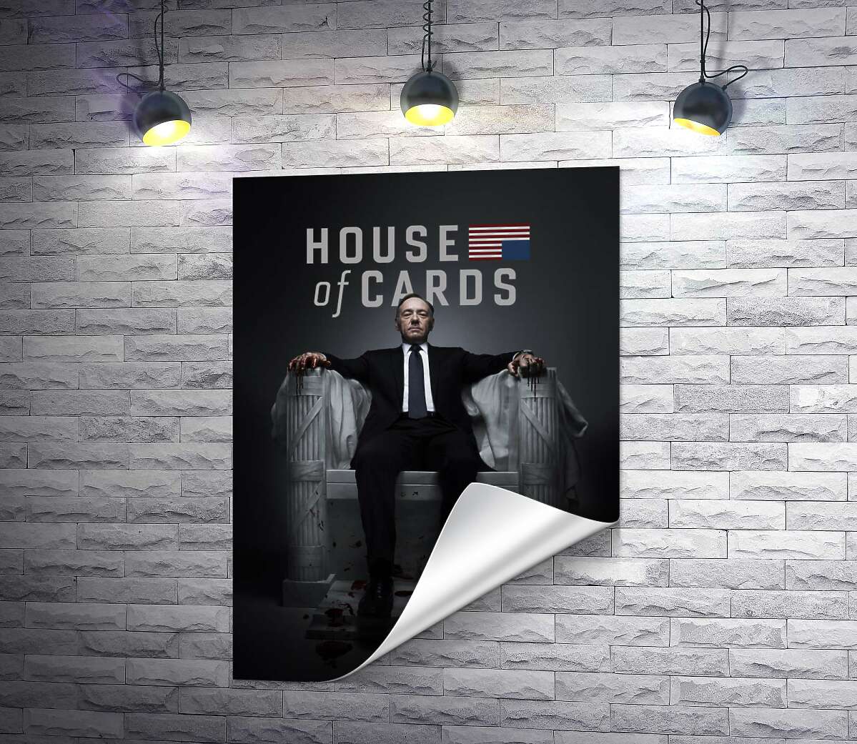 печать Фрэнсис Андервуд на интригующем постере к фильму "Карточный дом" ("House of cards")