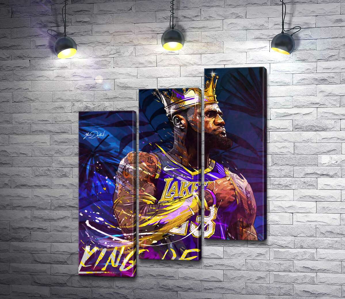 модульная картина Баскетболист Леброн Джеймс (LeBron James) - король Лос-Анджелеса (Модуль №14)