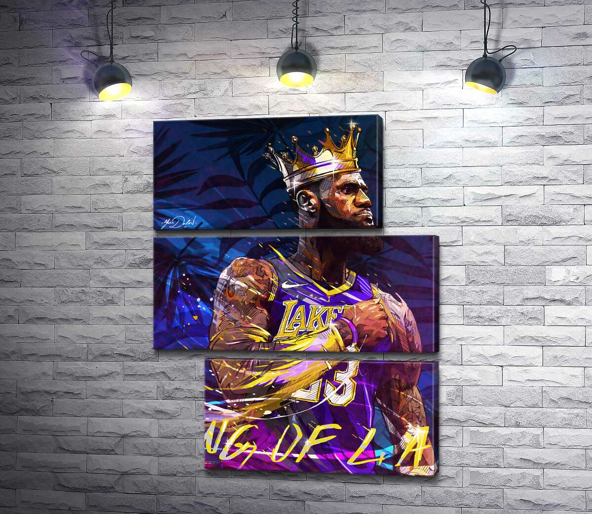 модульная картина Баскетболист Леброн Джеймс (LeBron James) - король Лос-Анджелеса (Модуль №16)