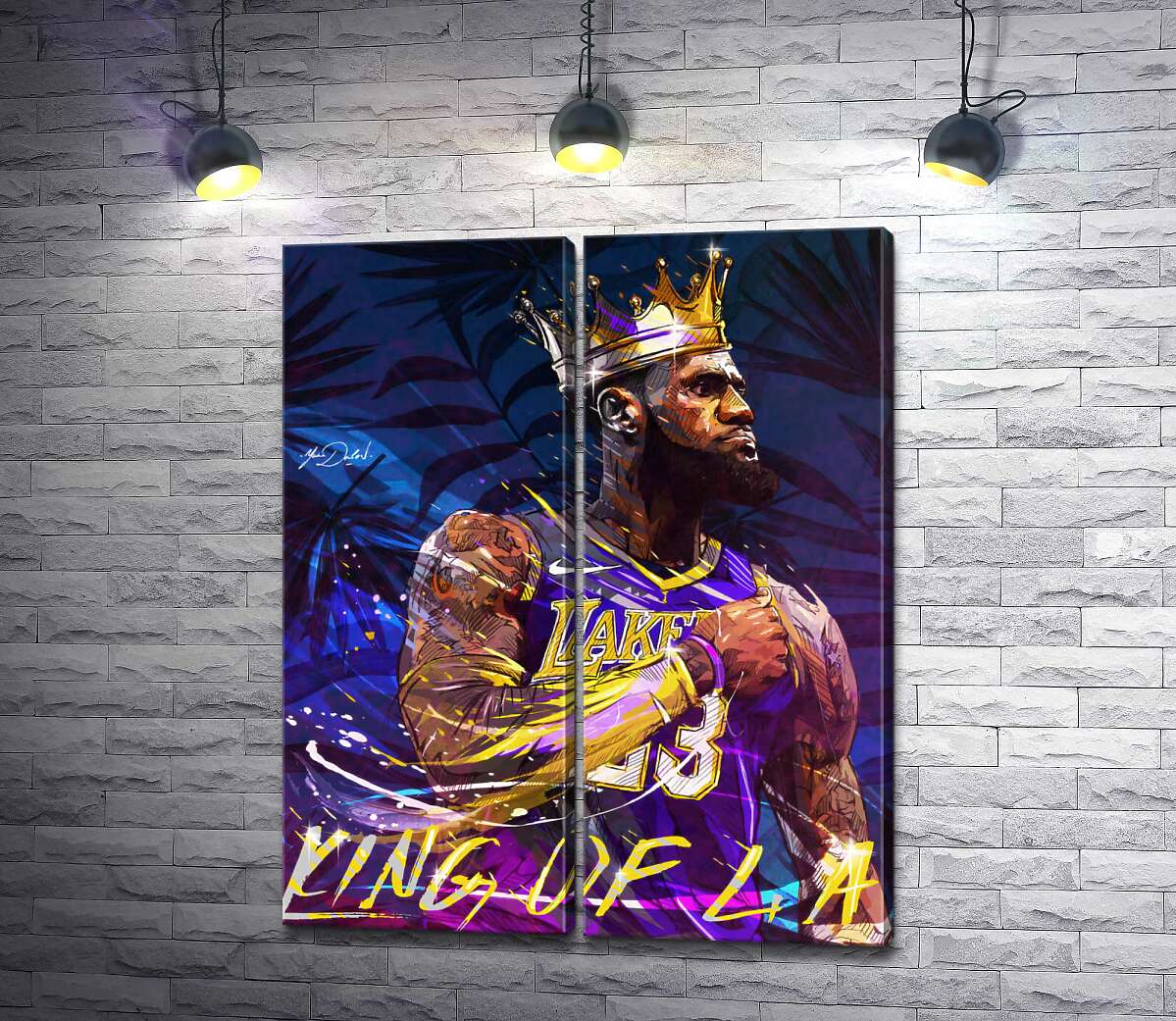 модульная картина Баскетболист Леброн Джеймс (LeBron James) - король Лос-Анджелеса
