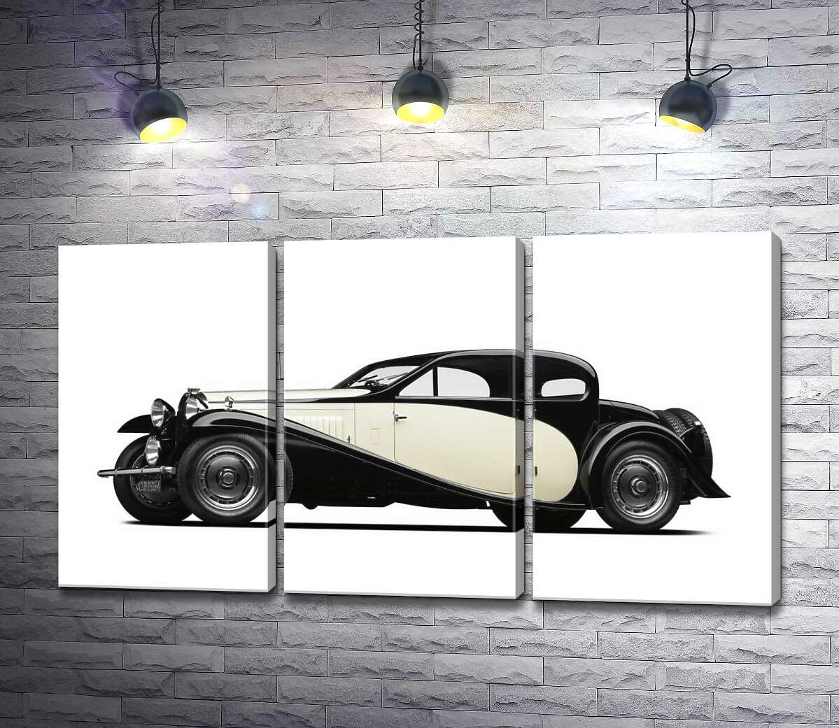 модульная картина Элегантный французский автомобиль Бугатти (Bugatti Type 46) (Модуль №2)