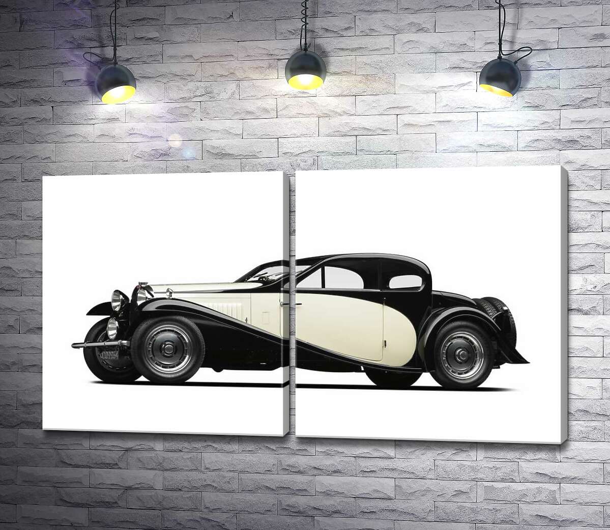 модульная картина Элегантный французский автомобиль Бугатти (Bugatti Type 46)