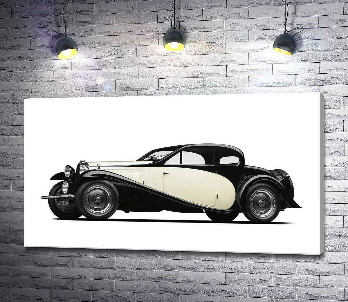 картина Элегантный французский автомобиль Бугатти (Bugatti Type 46)