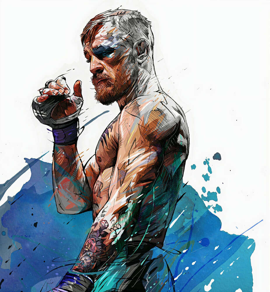 картина-постер Боксер Конор Мак-Грегор (Conor McGregor) после победного боя