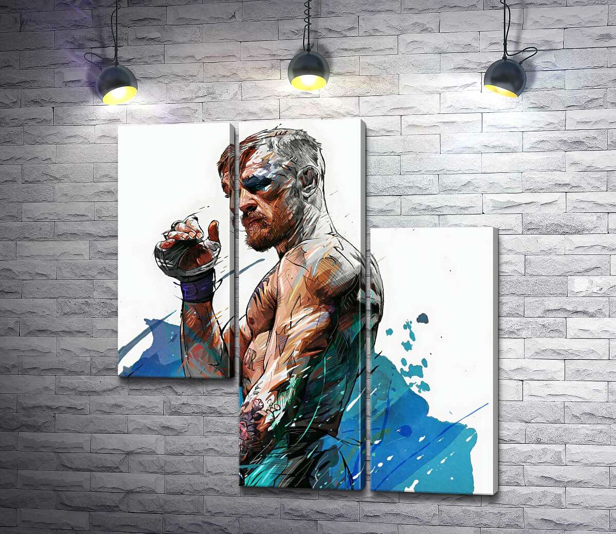 модульная картина Боксер Конор Мак-Грегор (Conor McGregor) после победного боя (Модуль №13)