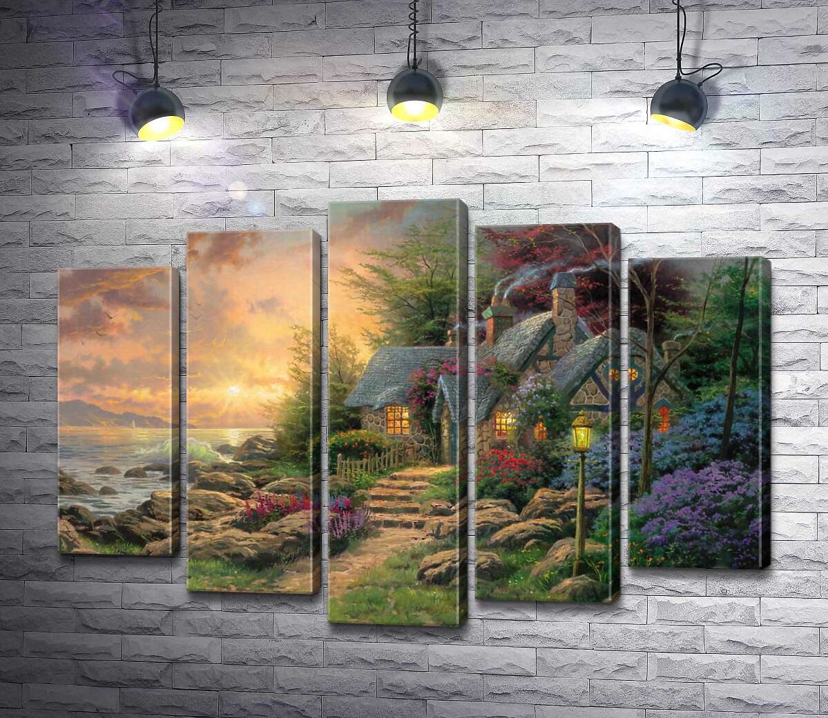модульна картина Укриття на березі моря (Модуль №4) (Seaside Hideaway) - Томас Кінкейд (Thomas Kinkade)