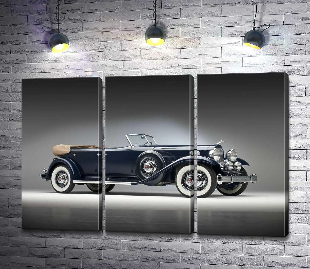 модульная картина Люксовый американский синий автомобиль Packard Twin Six 1932 (Модуль №2)