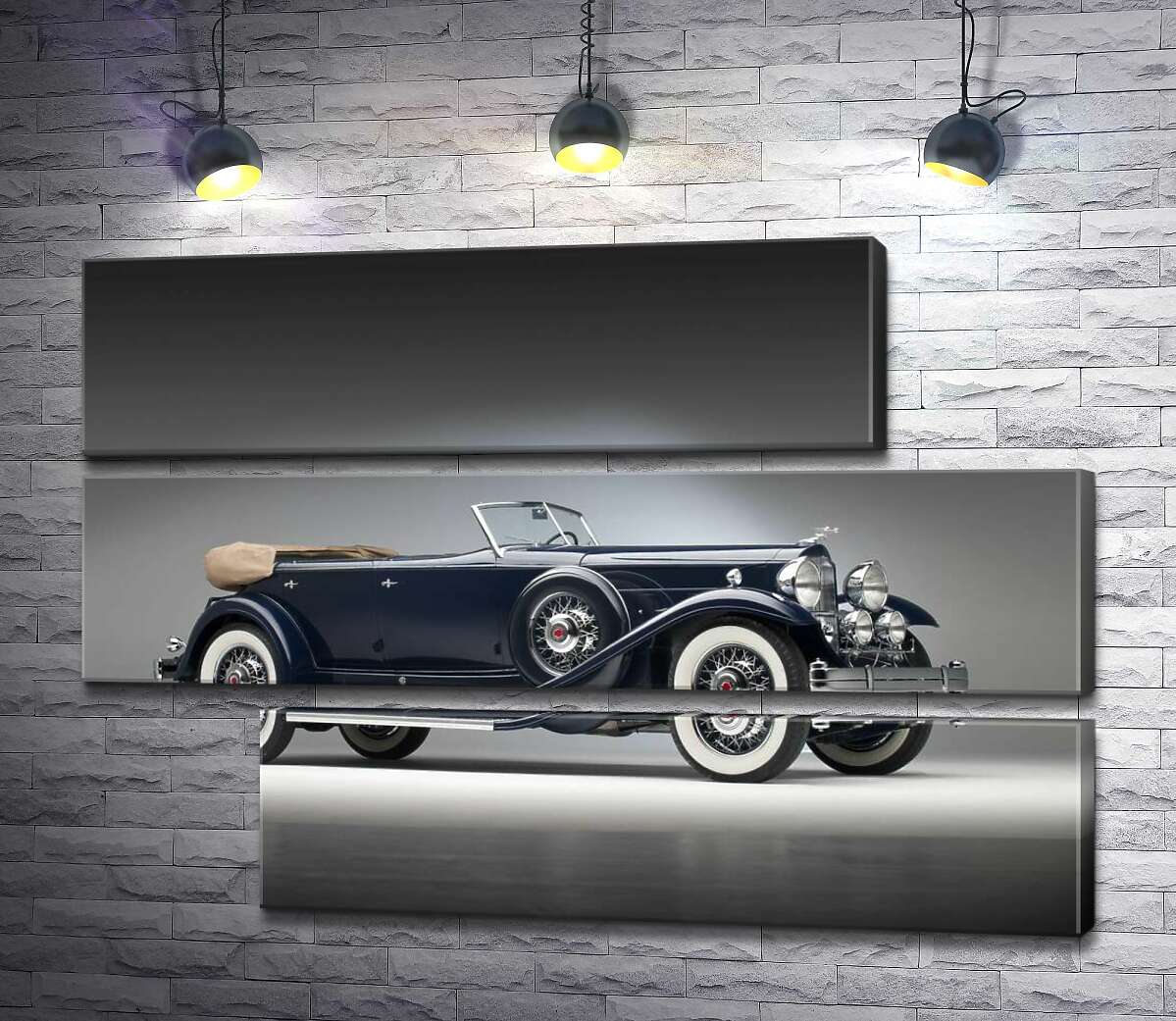 модульная картина Люксовый американский синий автомобиль Packard Twin Six 1932 (Модуль №16)