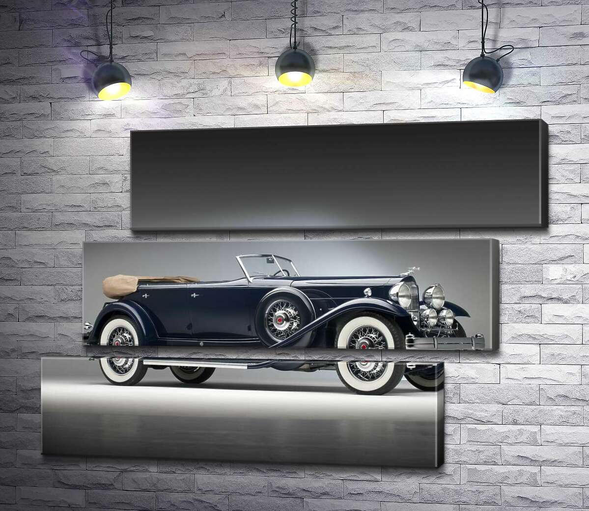 модульная картина Люксовый американский синий автомобиль Packard Twin Six 1932 (Модуль №17)