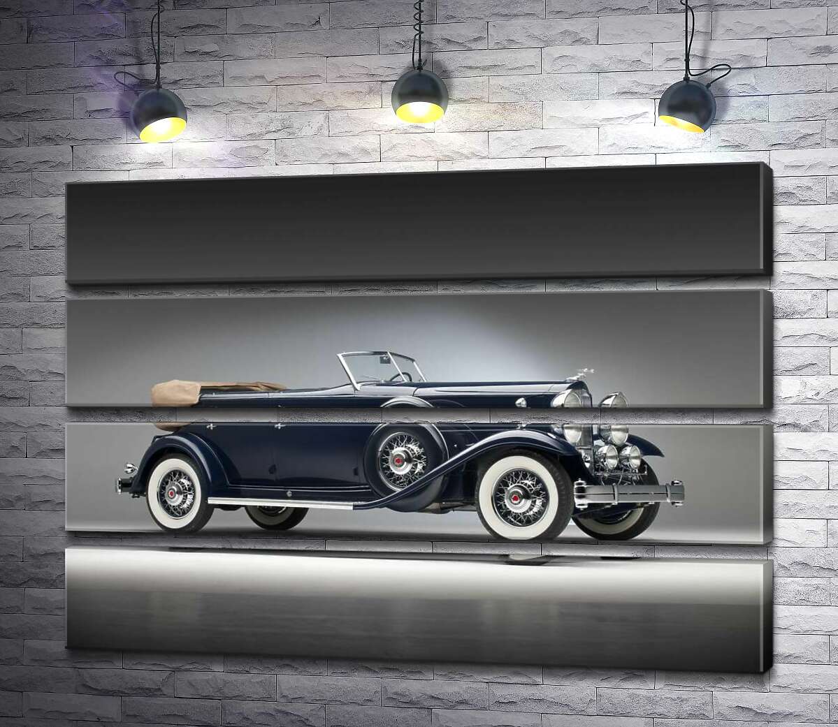 модульная картина Люксовый американский синий автомобиль Packard Twin Six 1932 (Модуль №22)