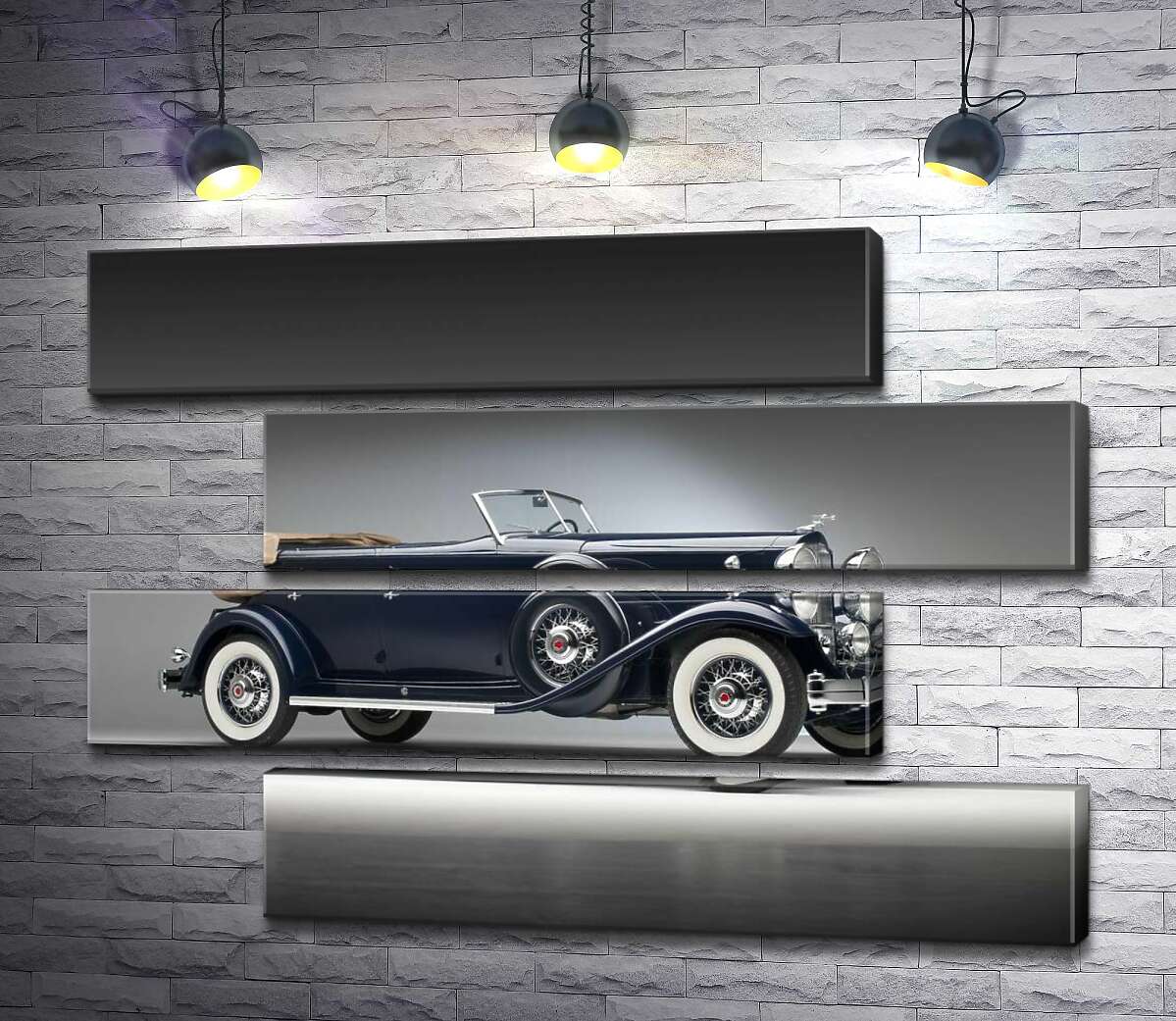 модульная картина Люксовый американский синий автомобиль Packard Twin Six 1932 (Модуль №23)