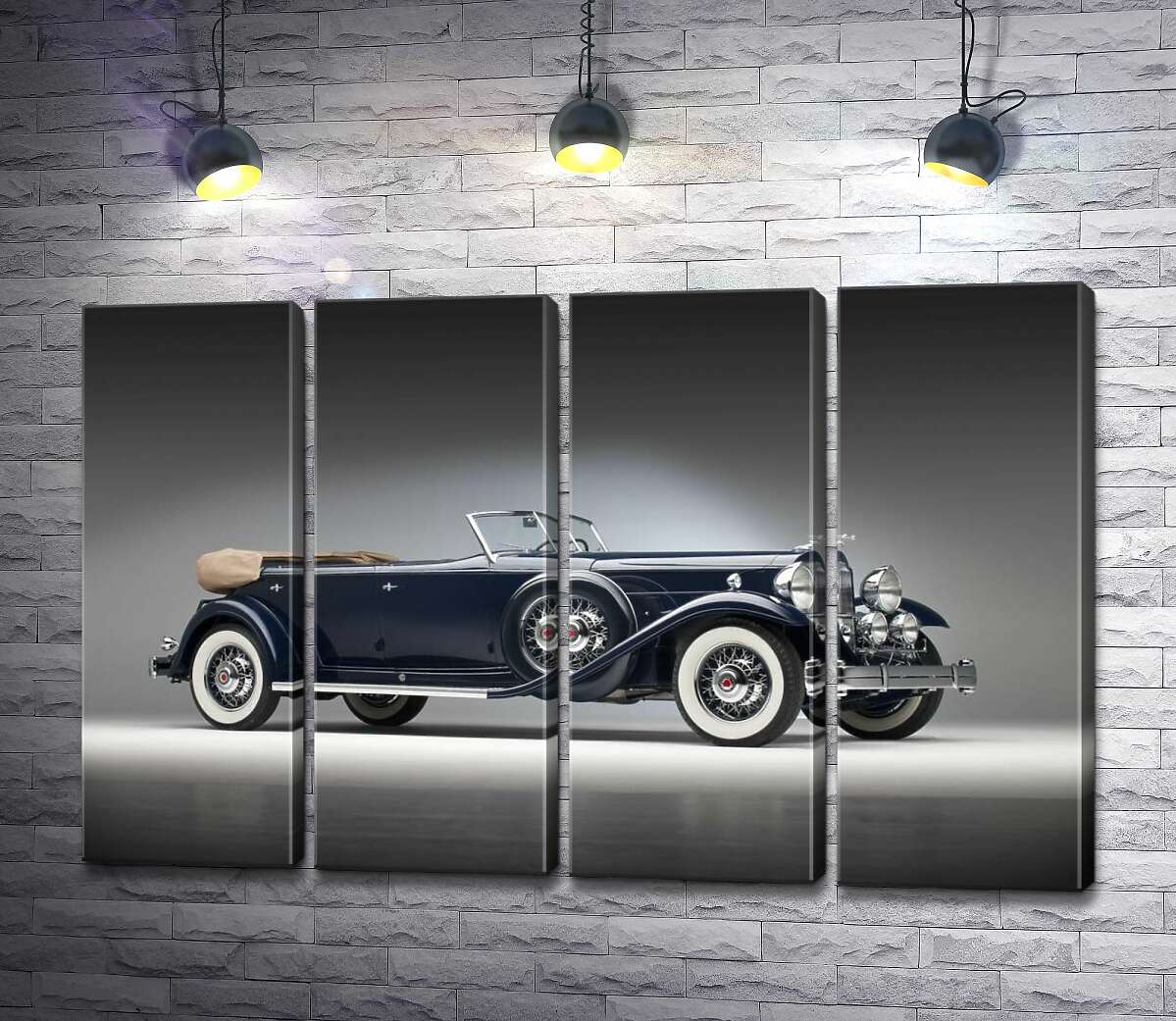 модульная картина Люксовый американский синий автомобиль Packard Twin Six 1932 (Модуль №24)