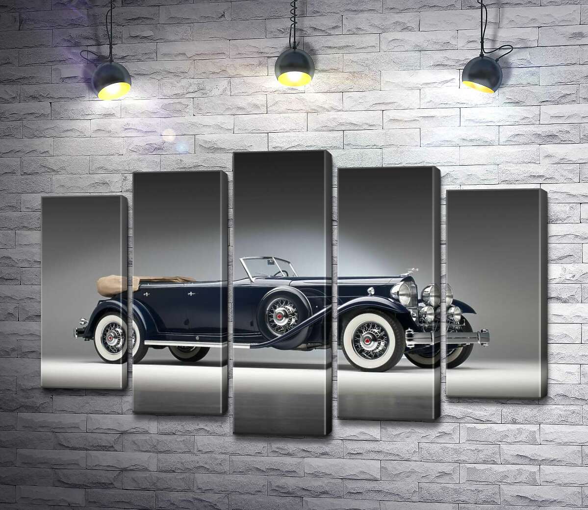 модульна картина Люксовий американський синій автомобіль Packard Twin Six 1932 (Модуль №4)