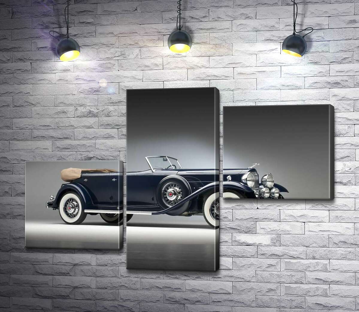 модульна картина Люксовий американський синій автомобіль Packard Twin Six 1932 (Модуль №12)