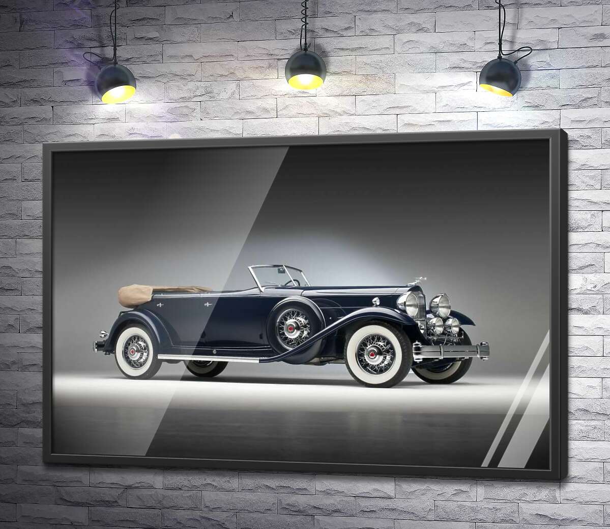 постер Люксовый американский синий автомобиль Packard Twin Six 1932