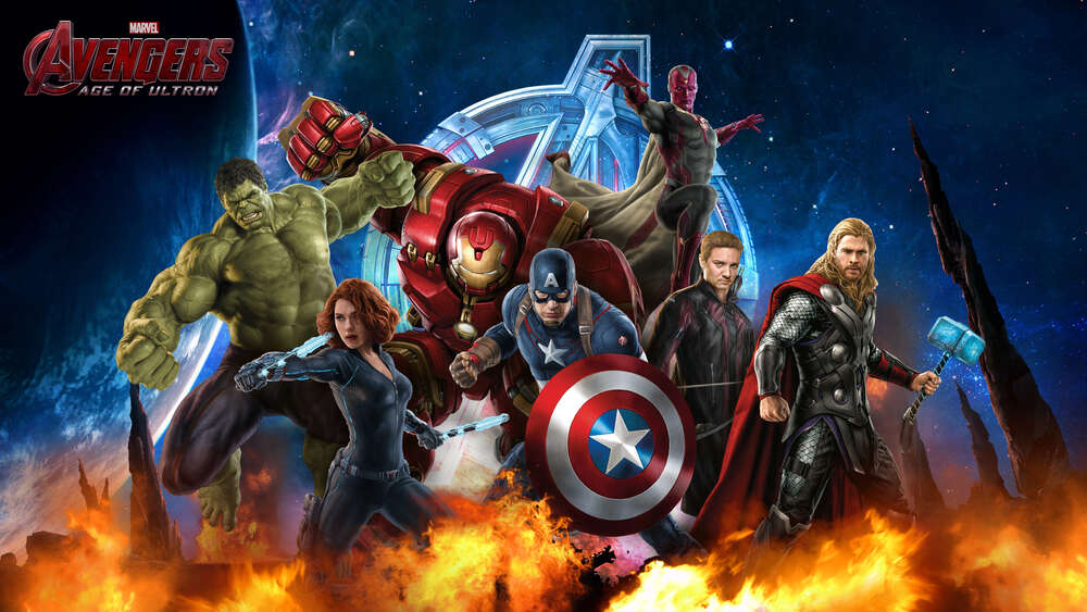 картина-постер Месники: супергерої Марвел (Marvel) напоготові
