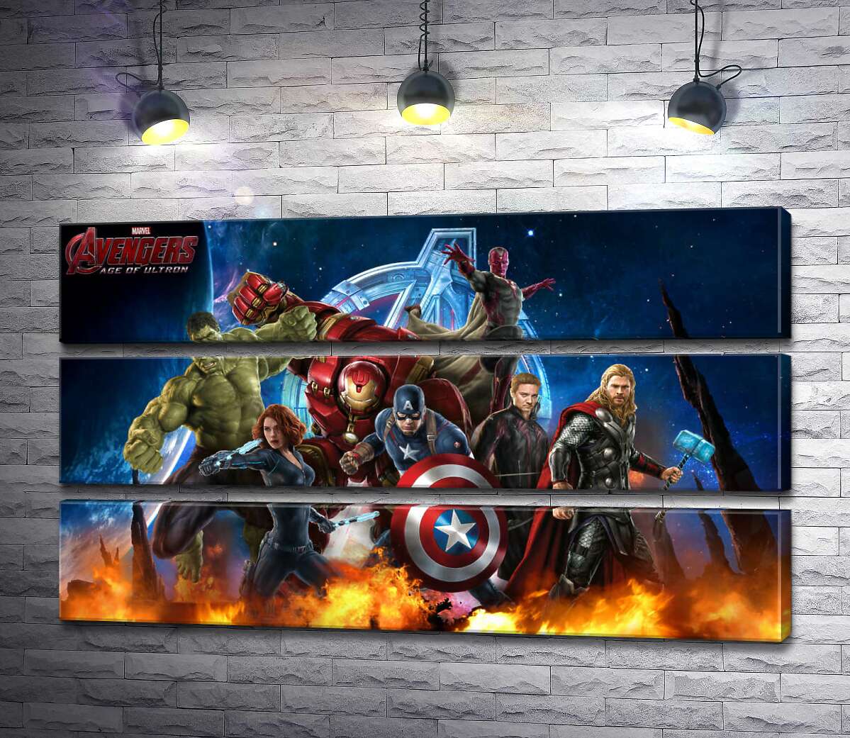 модульна картина Месники: супергерої Марвел (Marvel) напоготові (Модуль №15)