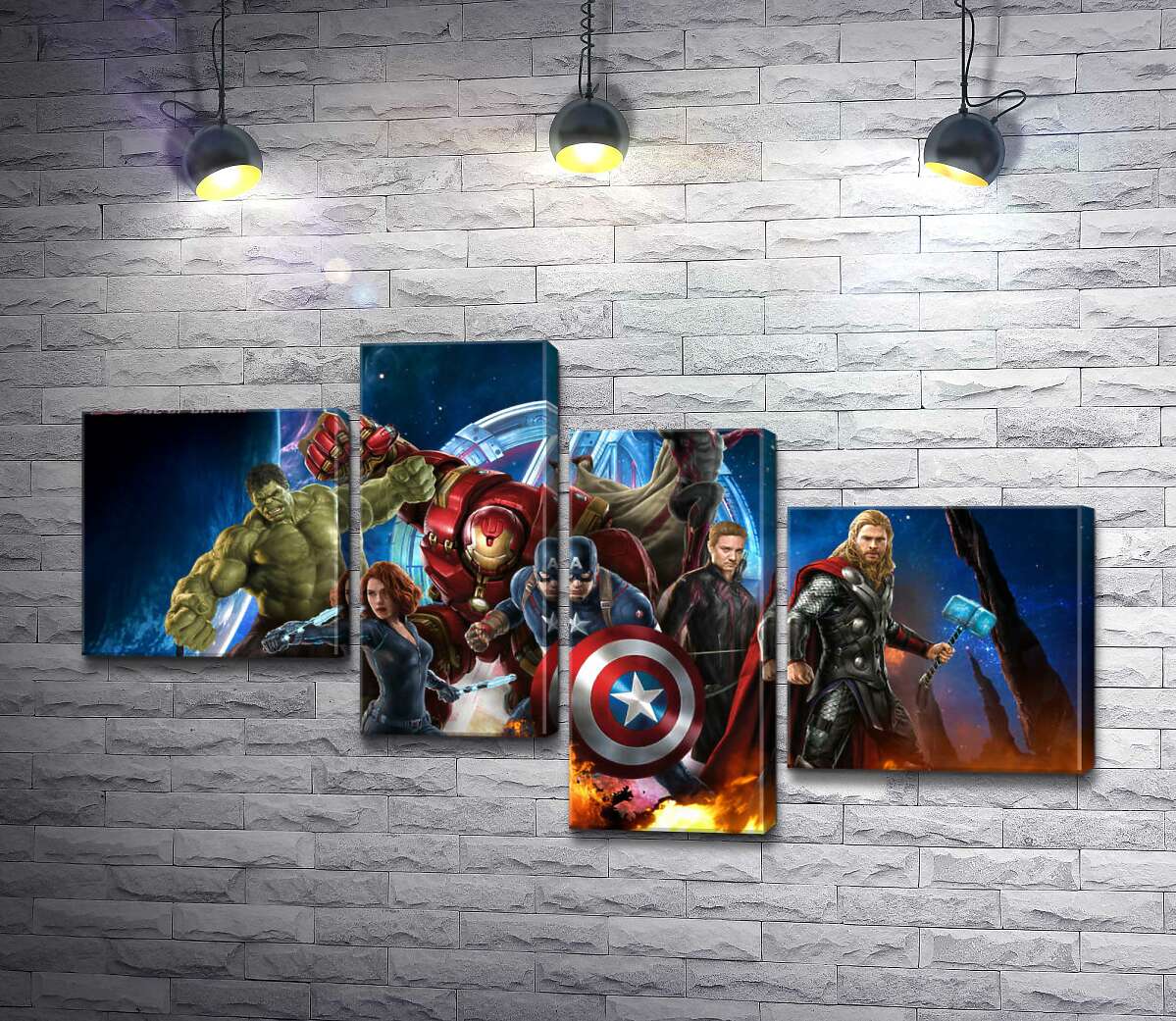 модульна картина Месники: супергерої Марвел (Marvel) напоготові (Модуль №21)