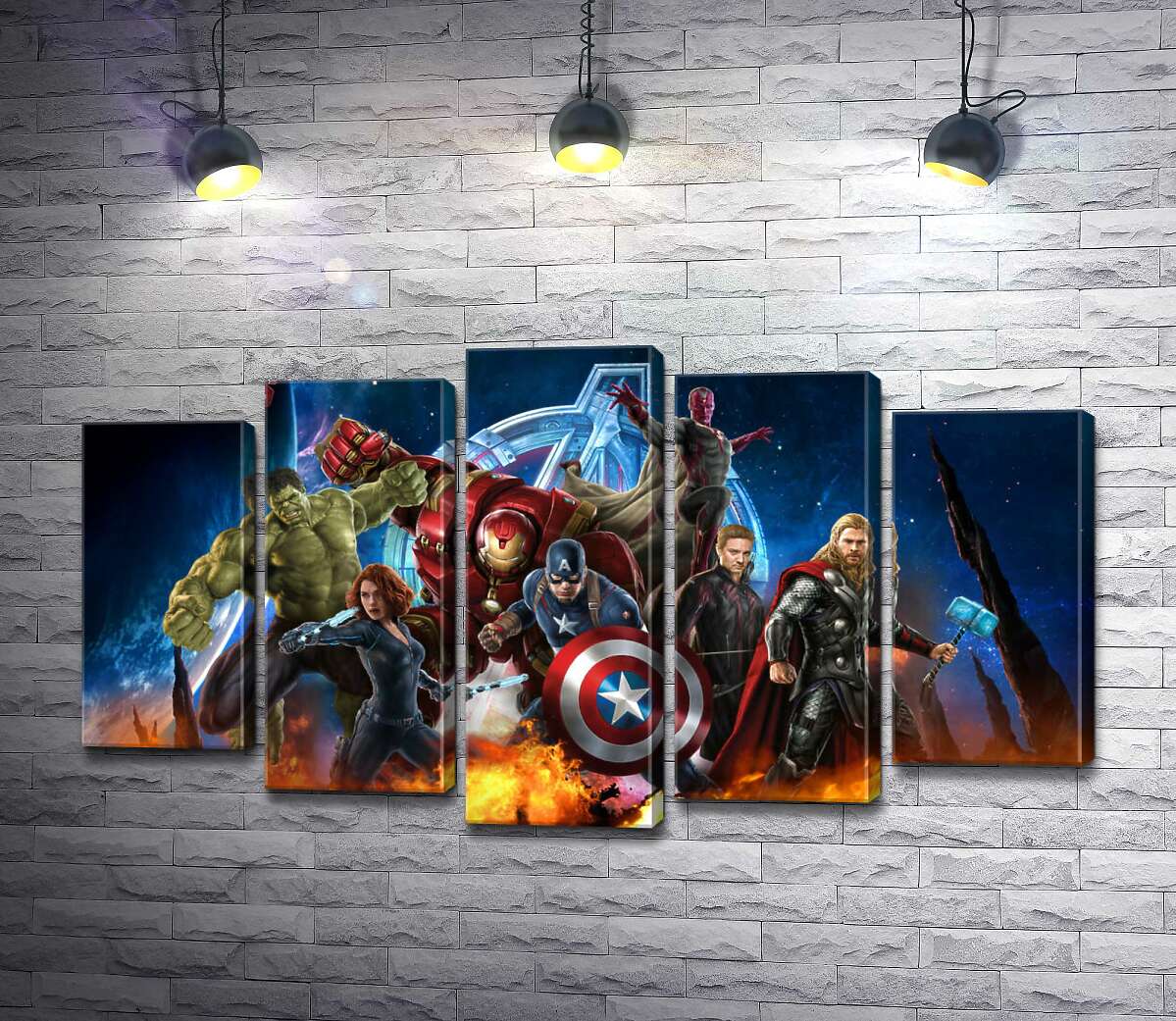 модульна картина Месники: супергерої Марвел (Marvel) напоготові (Модуль №4)