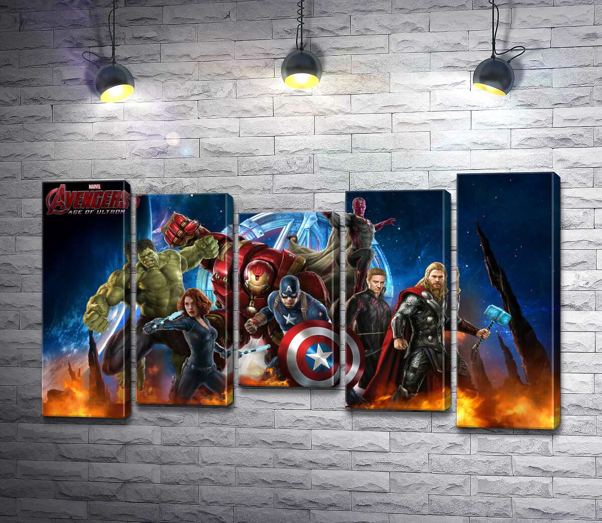модульна картина Месники: супергерої Марвел (Marvel) напоготові (Модуль №27)