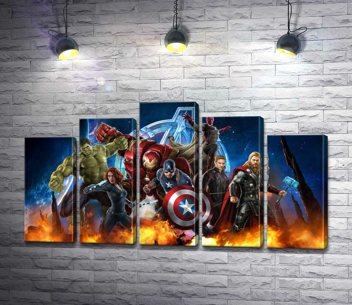 модульна картина Месники: супергерої Марвел (Marvel) напоготові (Модуль №29)