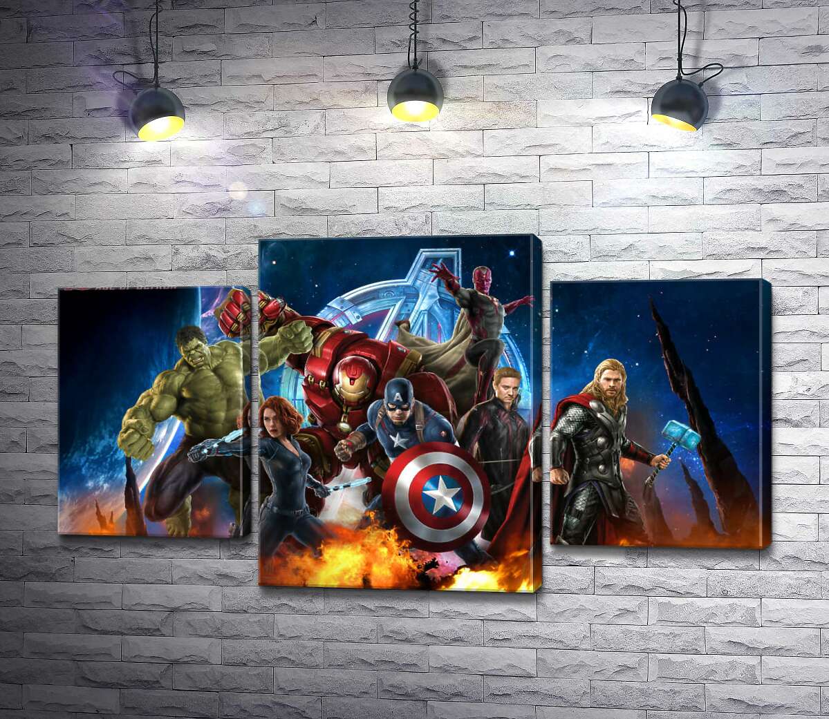 модульна картина Месники: супергерої Марвел (Marvel) напоготові (Модуль №10)