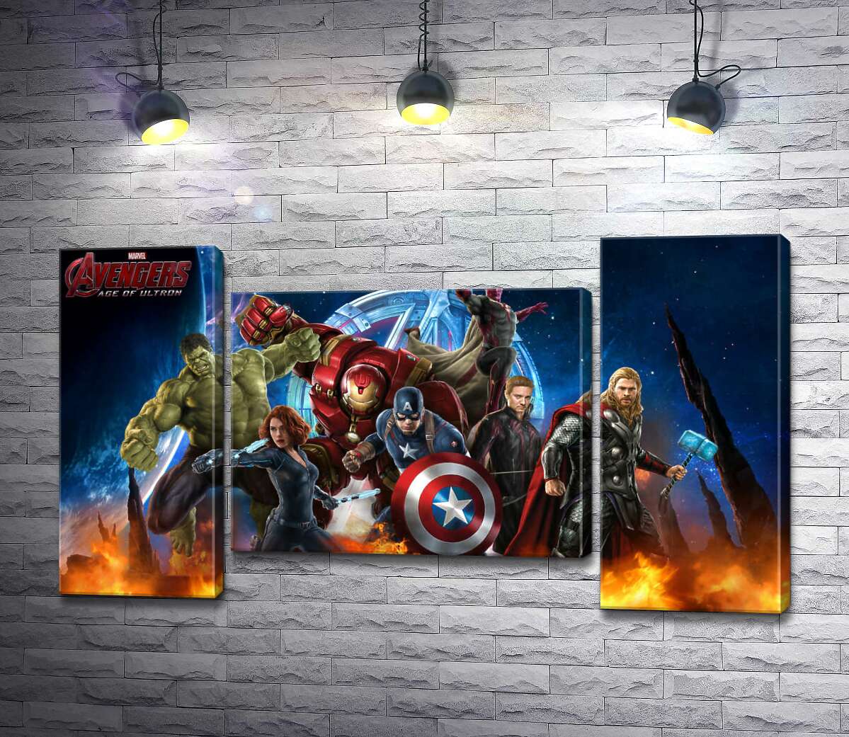модульна картина Месники: супергерої Марвел (Marvel) напоготові (Модуль №11)
