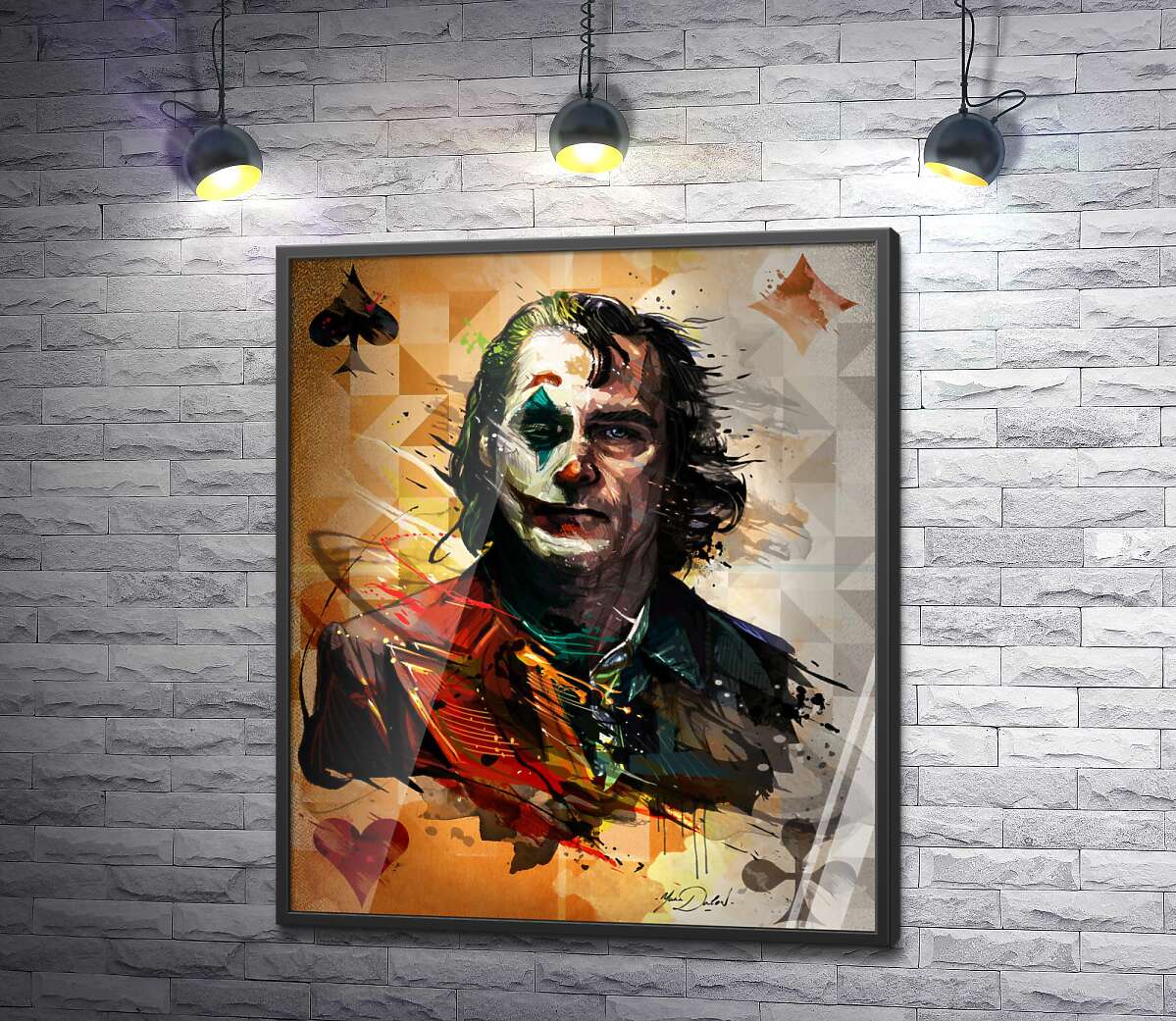 постер Человеческая сущность в образе Джокера на игральной карте