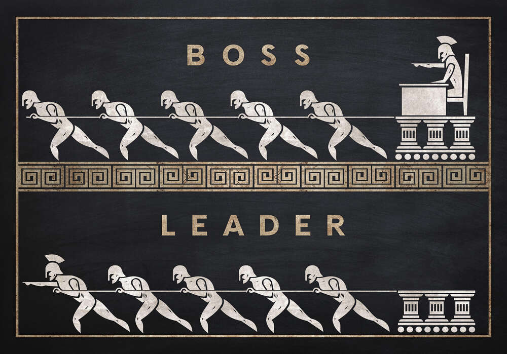 картина-постер Преимущество настоящего лидера над боссом