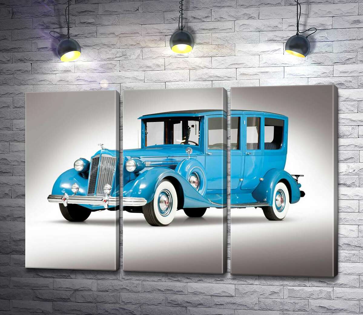 модульная картина Голубой лимузин 1937 американской компании Packard