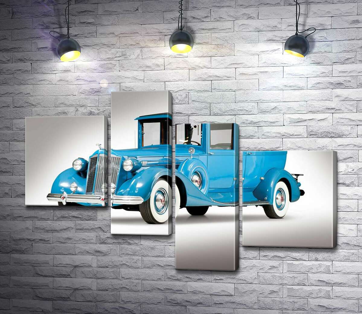 модульная картина Голубой лимузин 1937 американской компании Packard (Модуль №21)