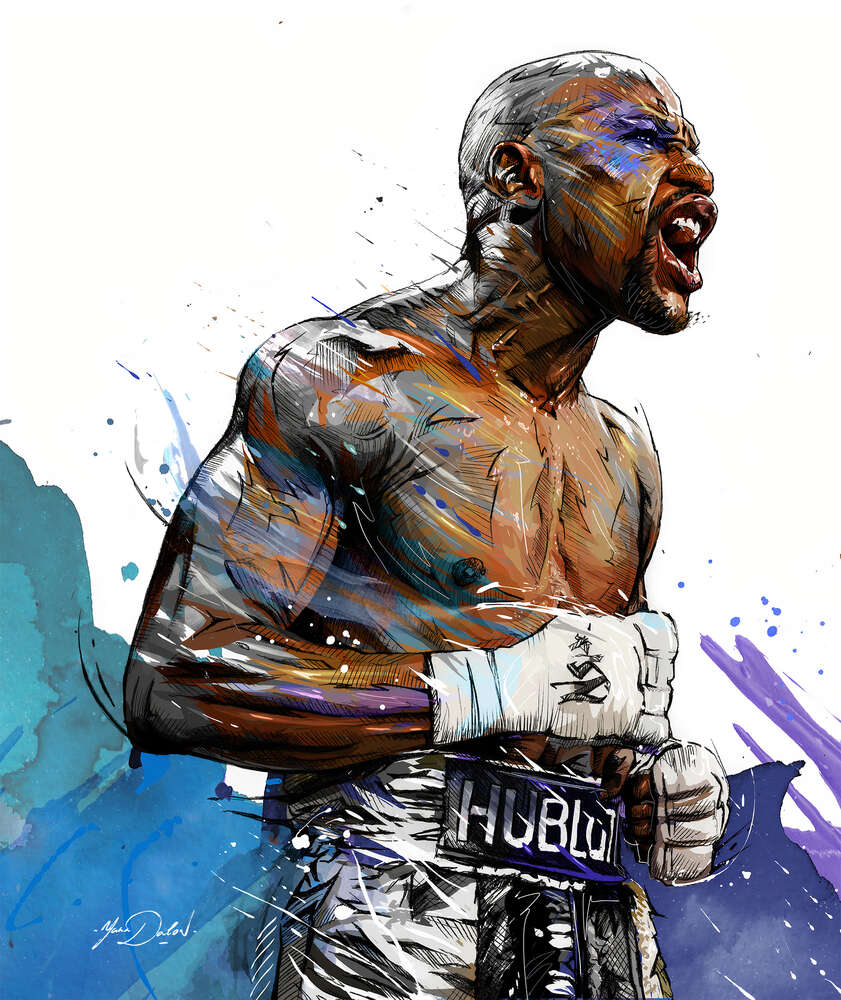 картина-постер Сильный дух победителя в боксере Флойде Мейвезере (Floyd Mayweather)