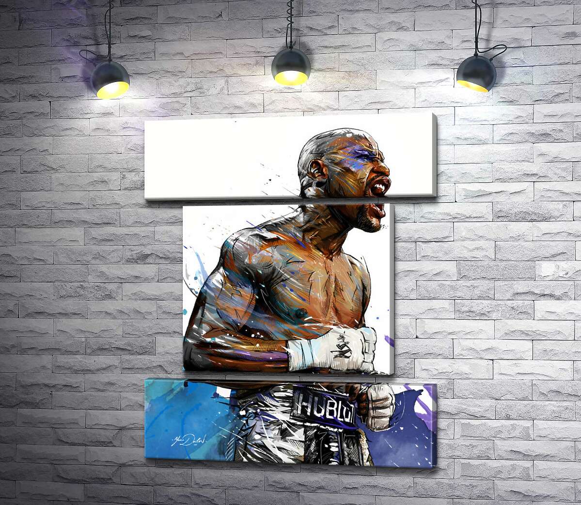 модульна картина Сильний дух переможця в боксері Флойді Мейвезері (Floyd Mayweather) (Модуль №18)