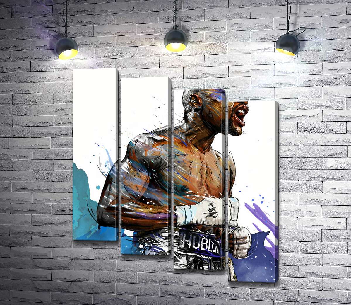 модульна картина Сильний дух переможця в боксері Флойді Мейвезері (Floyd Mayweather) (Модуль №19)