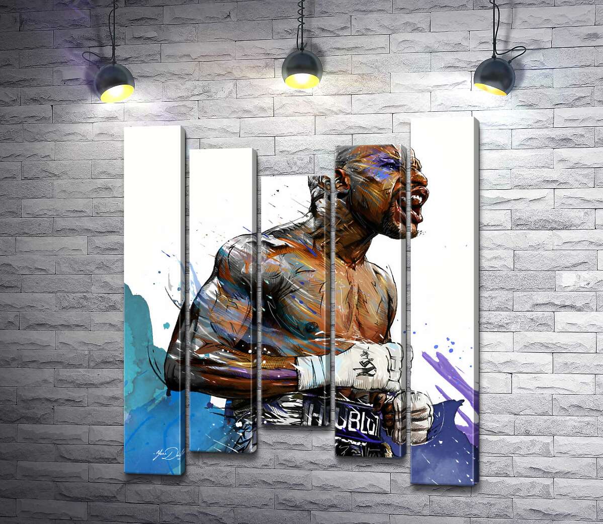 модульна картина Сильний дух переможця в боксері Флойді Мейвезері (Floyd Mayweather) (Модуль №27)