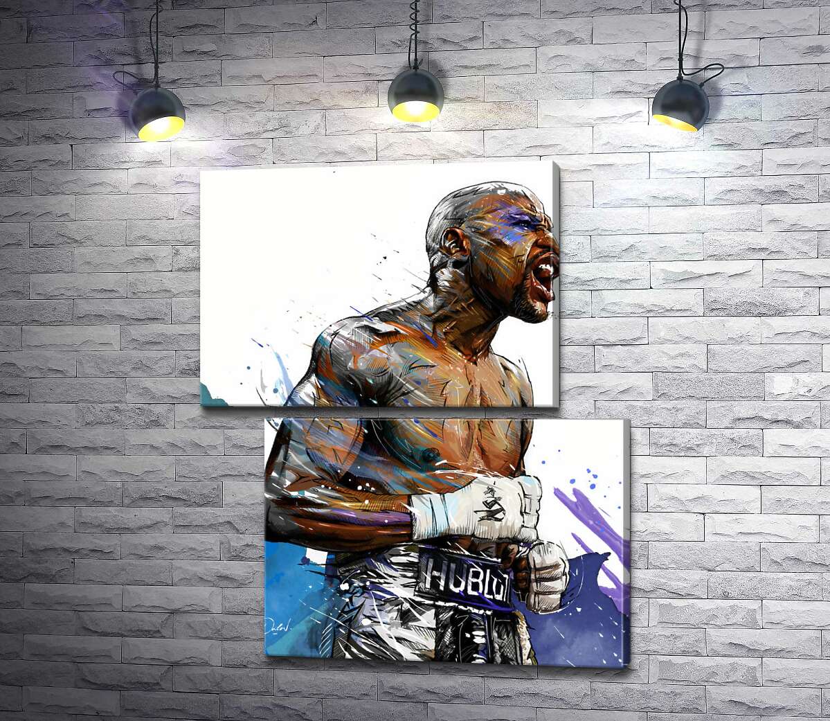 модульна картина Сильний дух переможця в боксері Флойді Мейвезері (Floyd Mayweather) (Модуль №8)