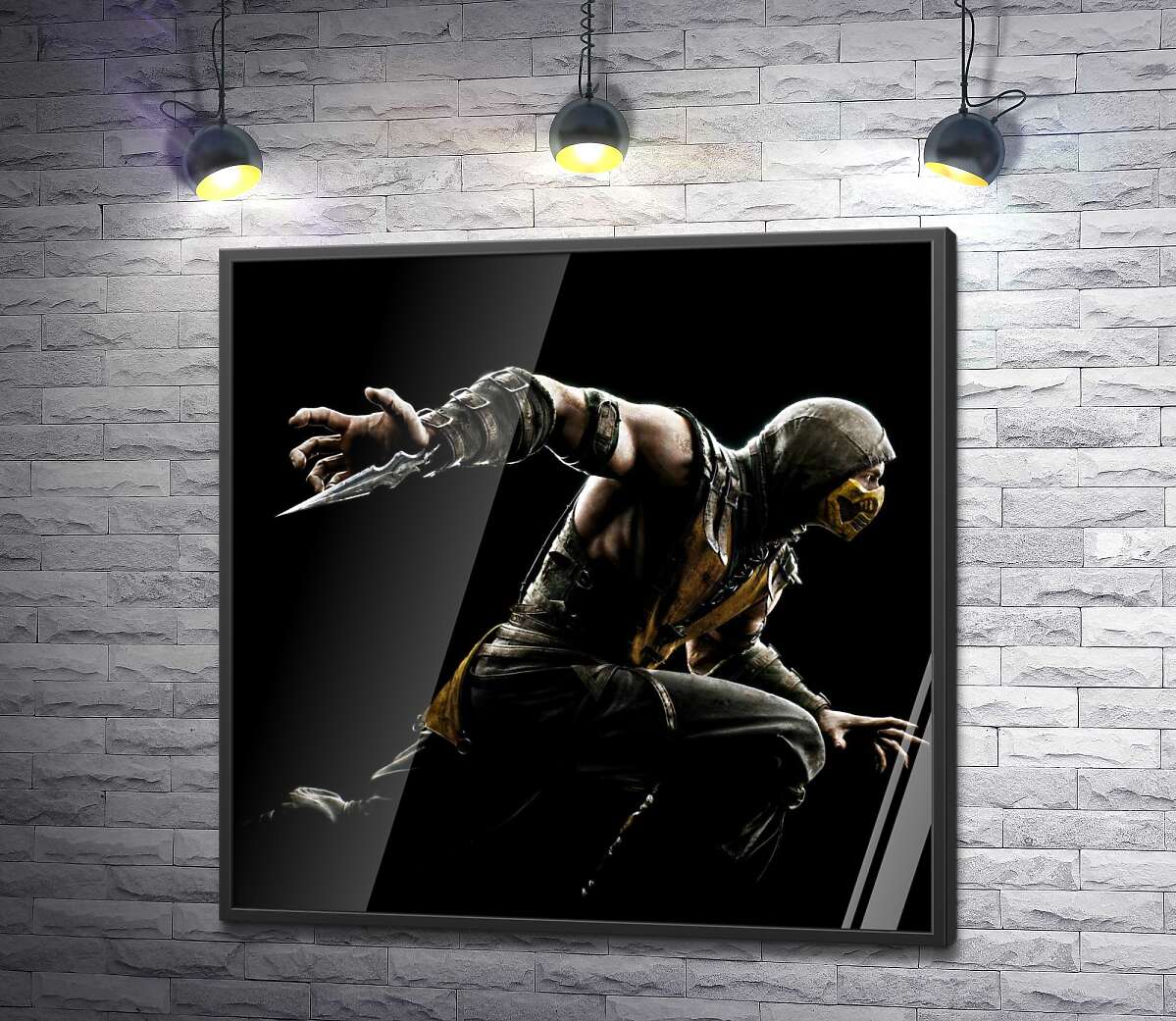 постер Герой игры "Mortal Kombat", Скорпион, решительно бежит в битву
