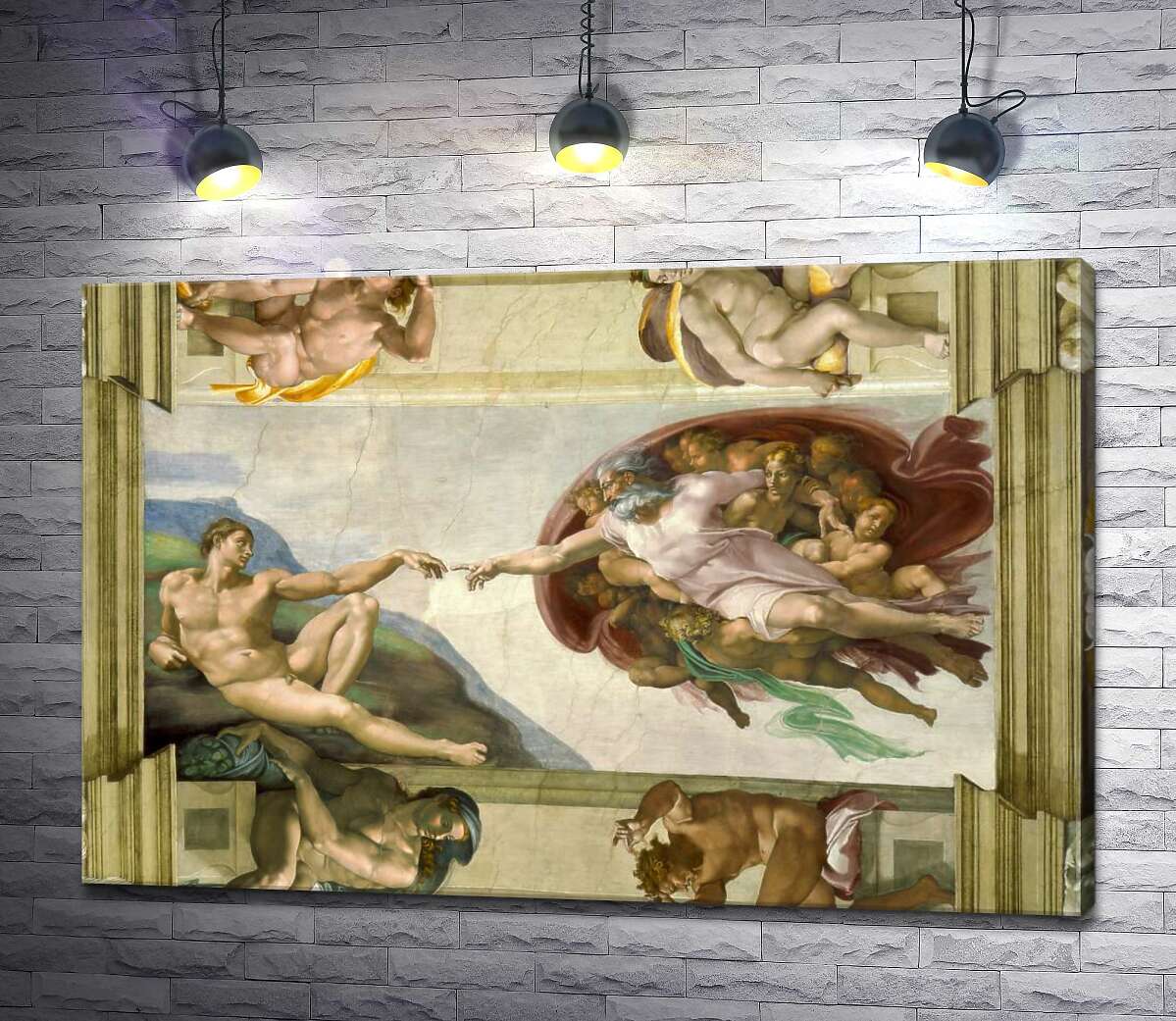 картина Создание Адама (La creazione di Adamo) - Микеланджело Буонарроти (Michelangelo Buonarroti)