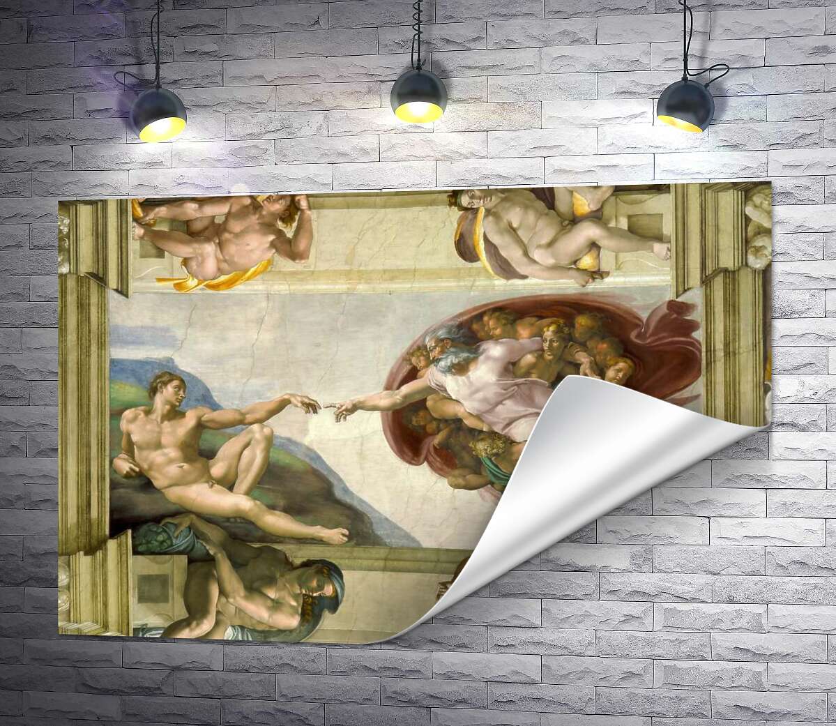 печать Создание Адама (La creazione di Adamo) - Микеланджело Буонарроти (Michelangelo Buonarroti)
