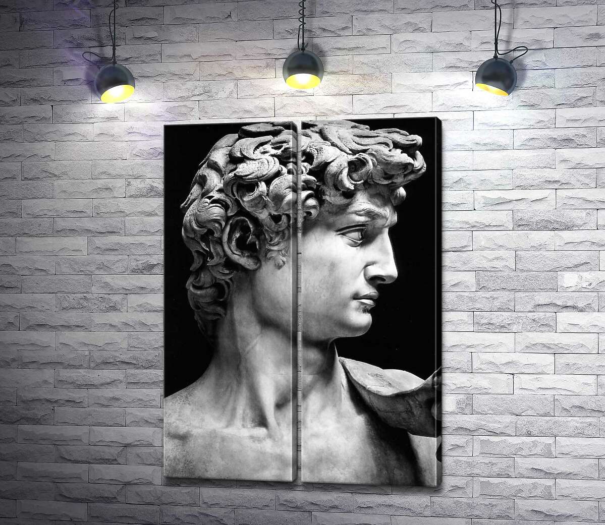 модульная картина Профиль скульптуры Давида (David) - Микеланджело Буонарроти (Michelangelo Buonarroti)