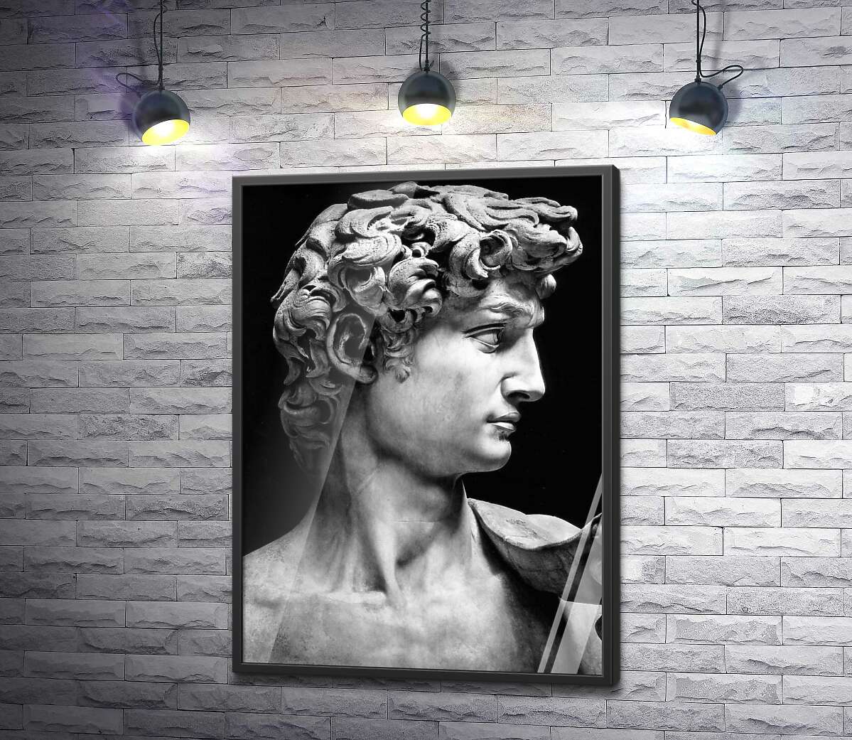постер Профиль скульптуры Давида (David) - Микеланджело Буонарроти (Michelangelo Buonarroti)