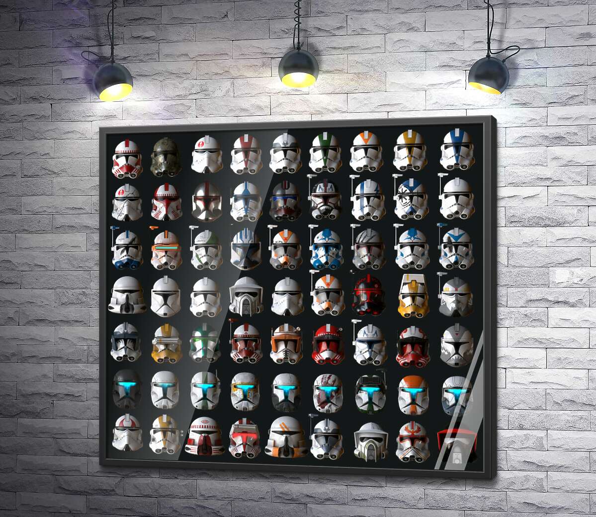постер Цветные шлемы клонов из Звездных войн (Star Wars)