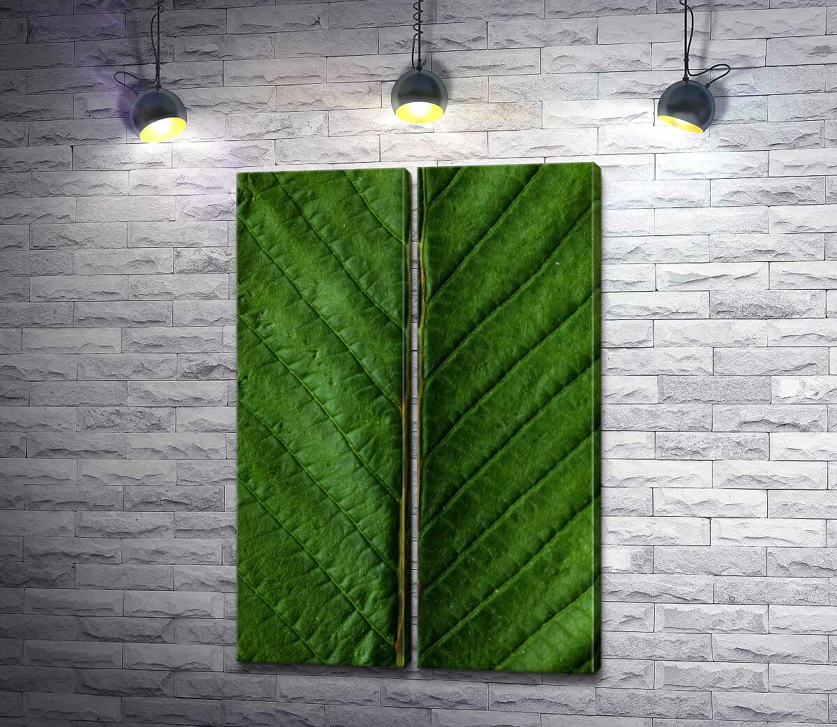 модульная картина Яркая краска зеленого в нежном листочке