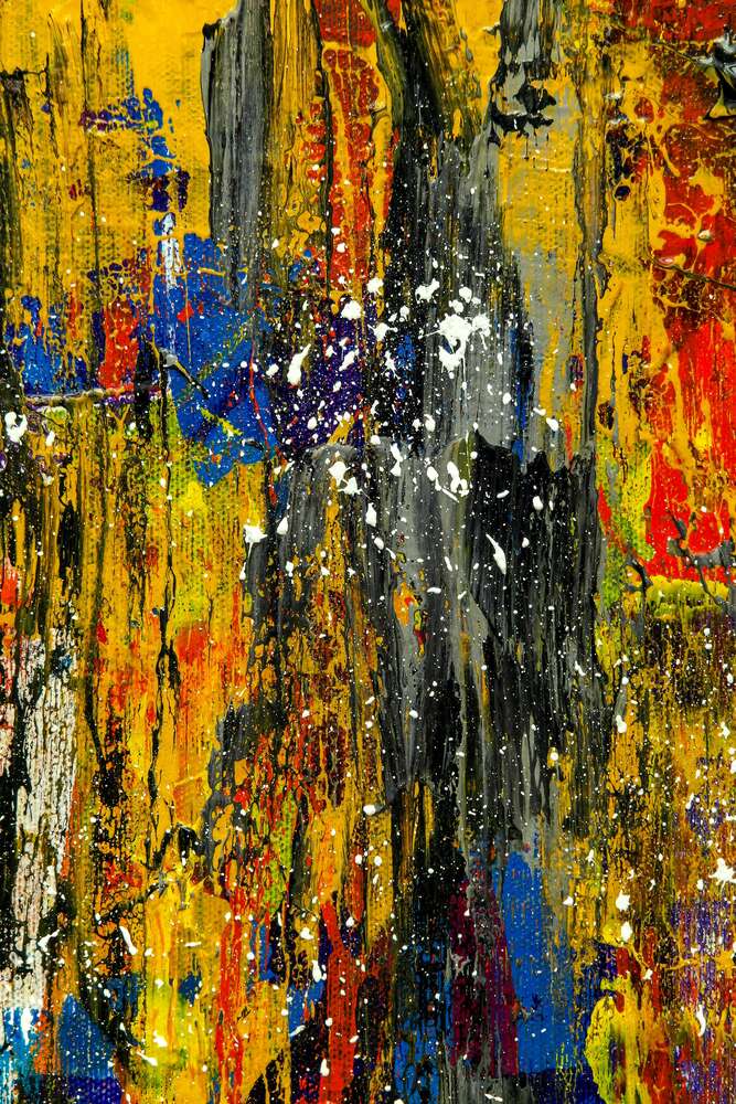 картина-постер Соединение желтого и черного в абстракции – Стив Джонсон (Steve Johnson)