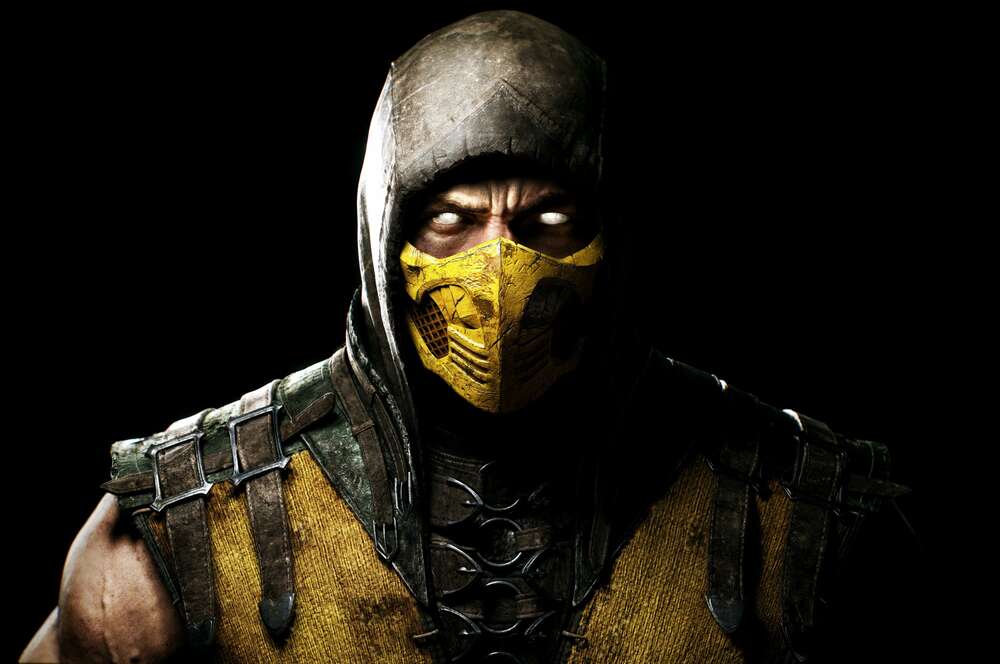 картина-постер З пітьми до світла: портрет героя гри Mortal Kombat Скорпіона