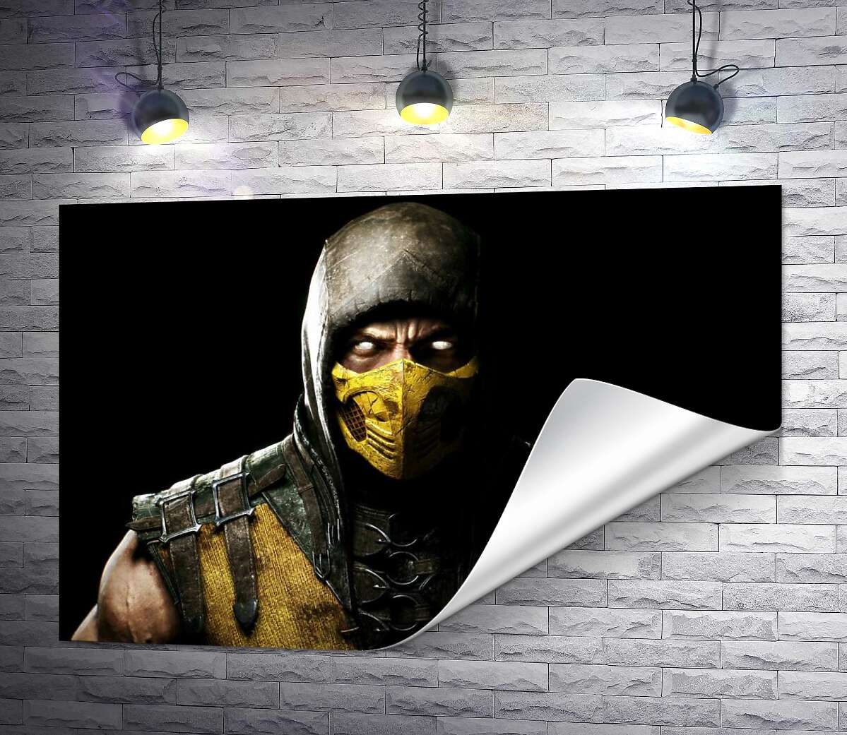 друк З пітьми до світла: портрет героя гри "Mortal Kombat" Скорпіона