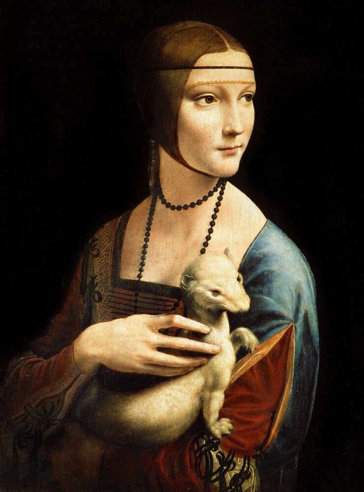 картина-постер Дама с горностаем (Dama con lermellino) - Леонардо да Винчи (Leonardo da Vinci)